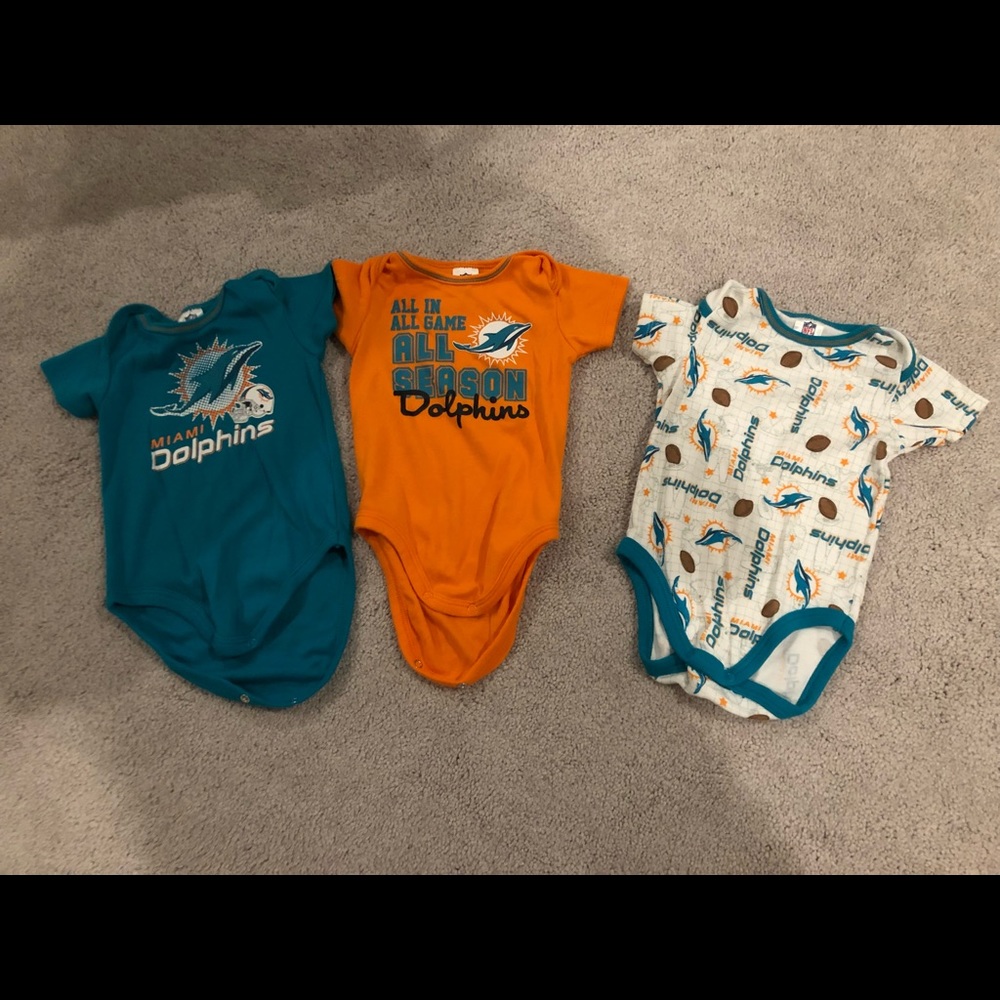 Miami Dolphins baby onesies